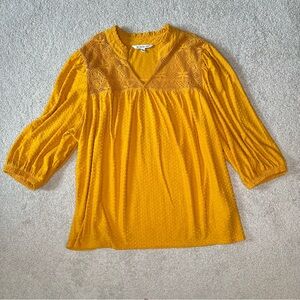Zac & Rachel Mustard Top, Size 2X, Western Cowgirl Boho